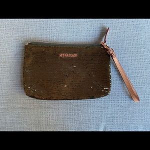 MZ Wallace sequin clutch gold/brown like new